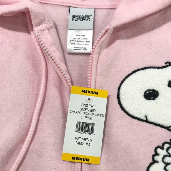 Peanuts Snoopy Woodstock Women's Full Zip Sweatshirt Hoodie Medium NEW - Picture 12 of 12
